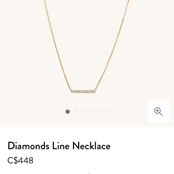 Mejuri diamonds line necklace in rose gold - Picture 2 of 6